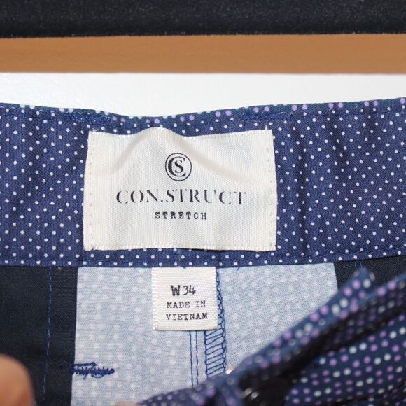 NWT Construct Stretch Men Navy Blue Shorts Men Size 34 - Picture 6 of 13